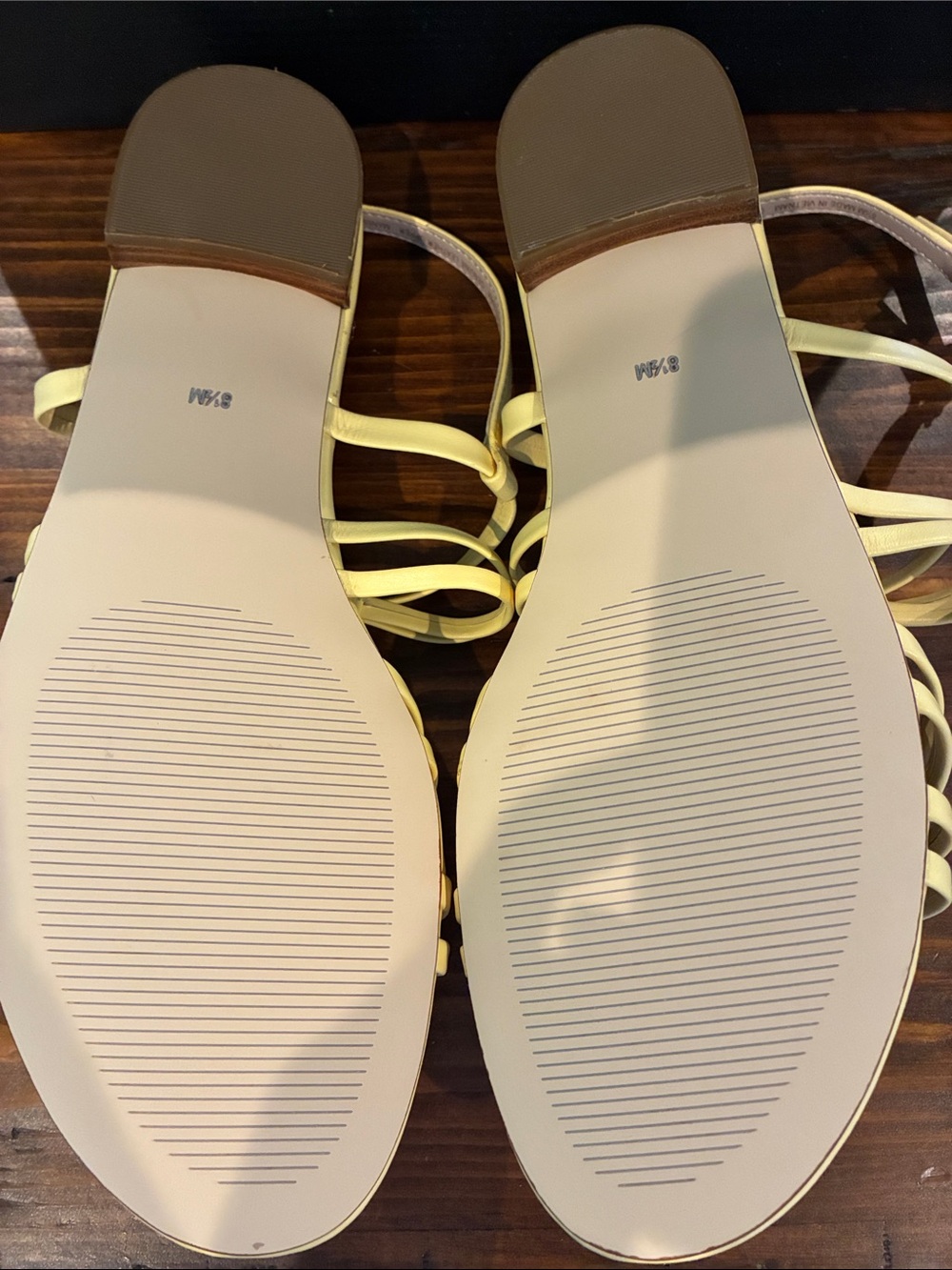 Talbots Bright Yellow Strappy Flat Sandals - Picture 5 of 7